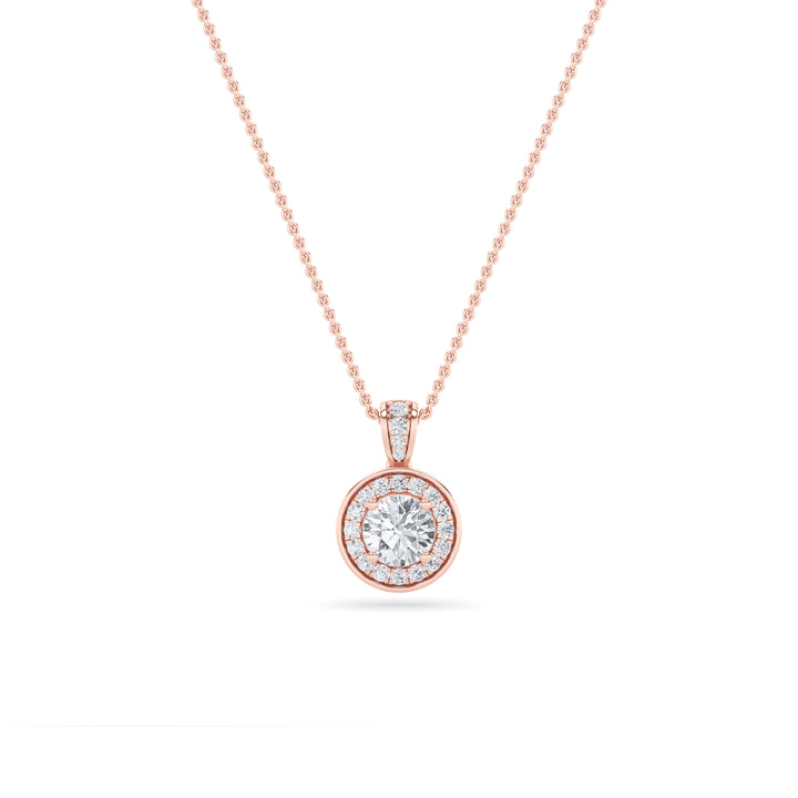 14K Rose Gold 0.75ctw Lab Diamond Pendant