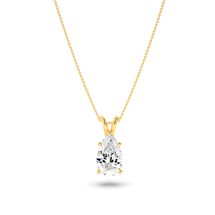 14K Yellow Gold 2ctw Lab Diamond Pendant