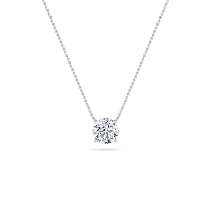 Radiant 3ctw Lab Diamond 14K White Gold Pendant