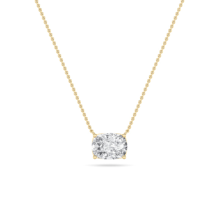 Radiant 1ctw F+ VS Lab Diamond Yellow Gold Pendant