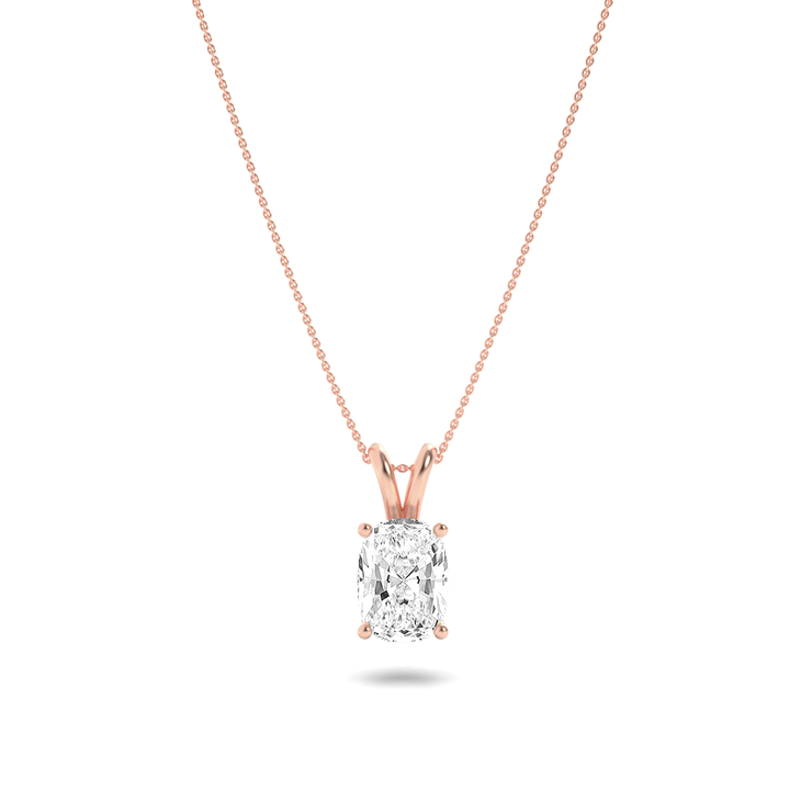 14K Rose Gold 1ctw Lab Diamond Minimalist Pendant