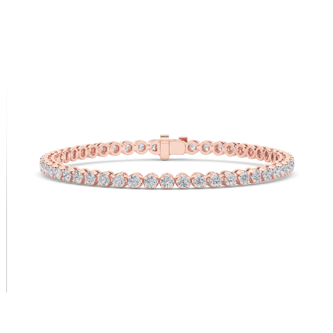 14K Rose Gold 3ctw Lab Diamond Tennis Bracelet
