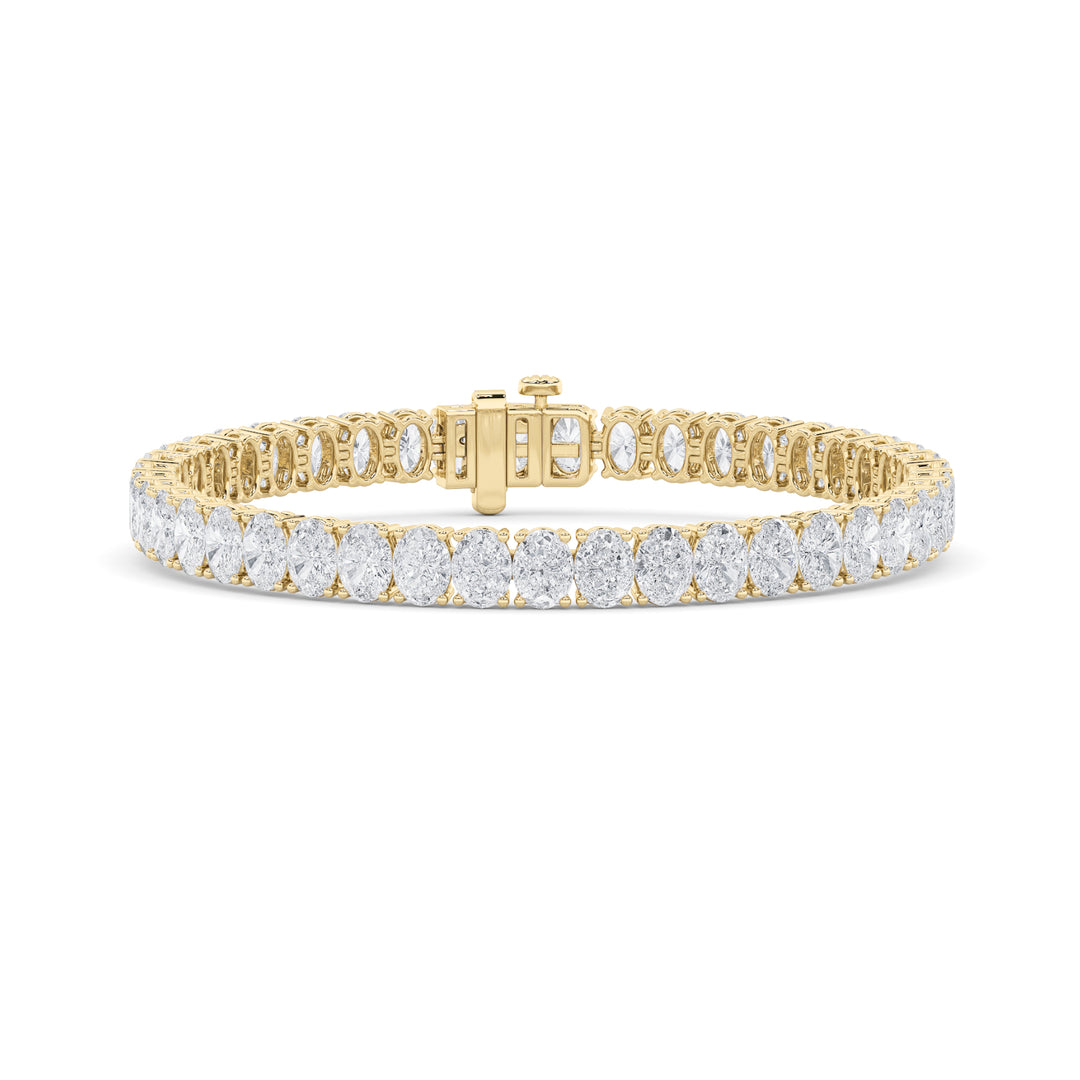14K Yellow Gold 14.7ctw Lab Diamond Oval Bracelet