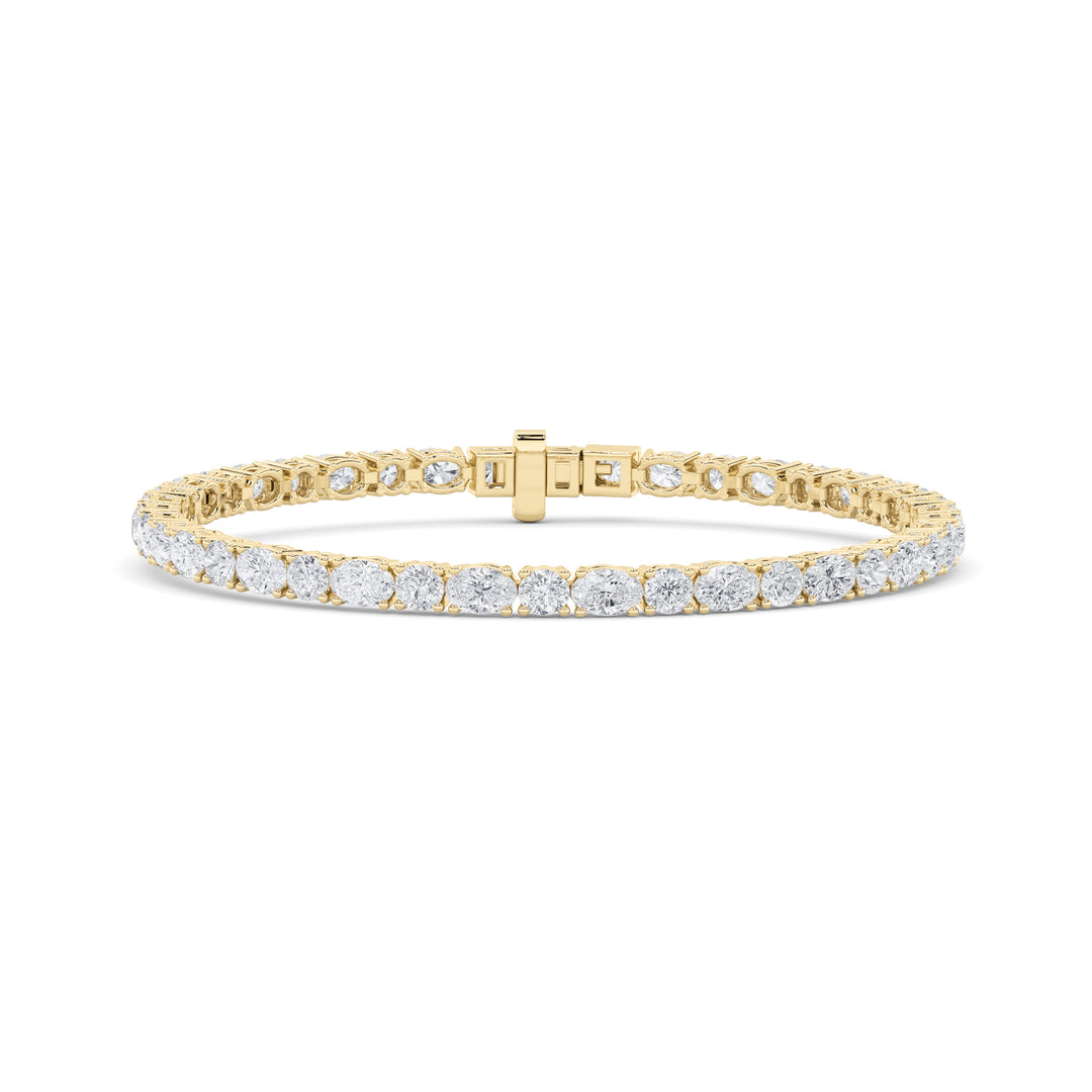 14K Yellow Gold 7ctw Lab Diamond Oval Tennis Bracelet