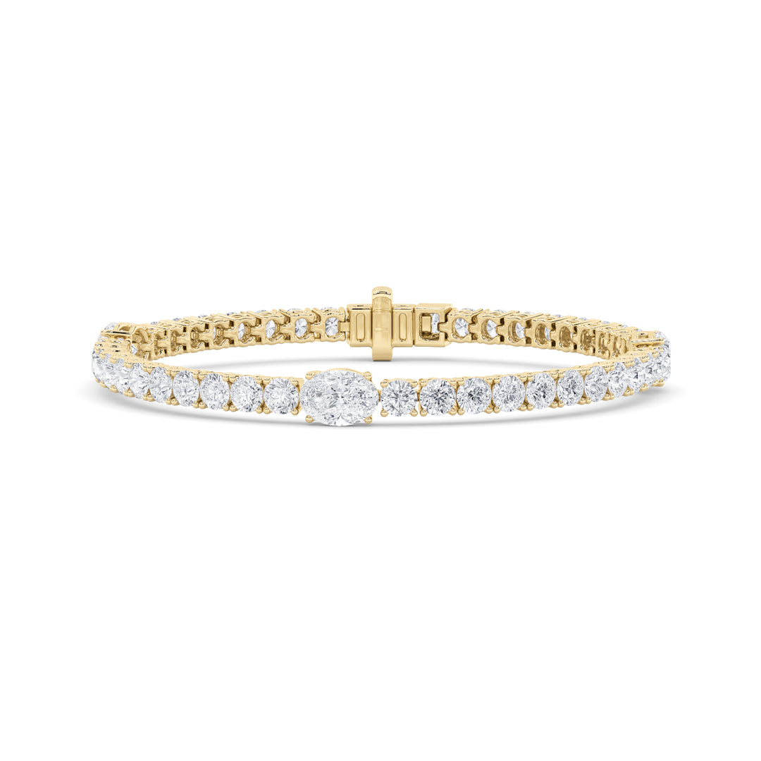 14K Yellow Gold 10ctw Lab Diamond Oval Bracelet