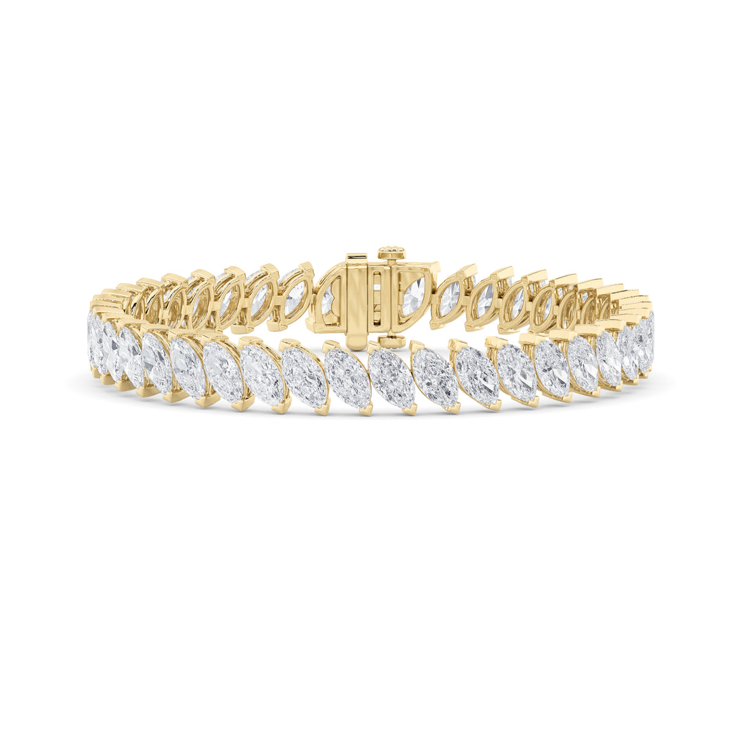 14K Yellow Gold 16.4ctw Lab Diamond Statement Bracelet