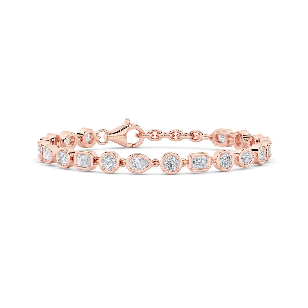 14K Rose Gold 4.1ctw Lab Diamond Tennis Bracelet