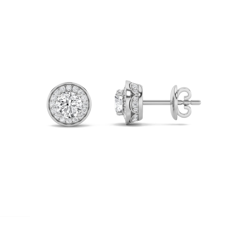 14K White Gold Lab Diamond Stud Earrings 1ctw