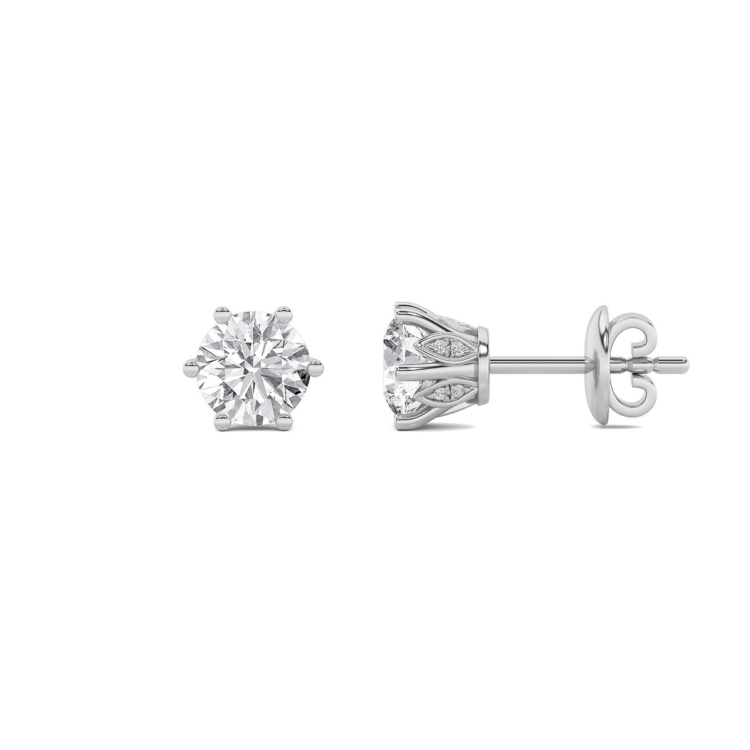 14K White Gold 2ctw Lab Diamond Stud Earrings