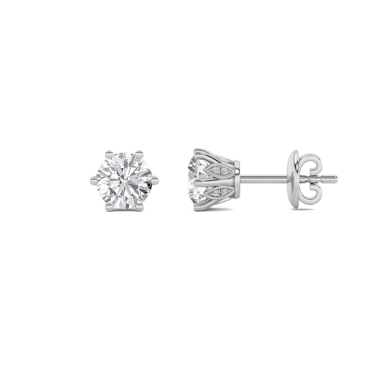 14K White Gold 2ctw Lab Diamond Stud Earrings