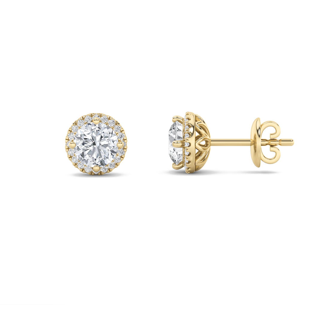 14K Yellow Gold 3ctw Lab Diamond Stud Earrings