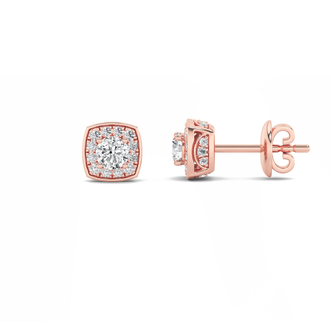14K Rose Gold Lab Diamond Stud Earrings 1ctw