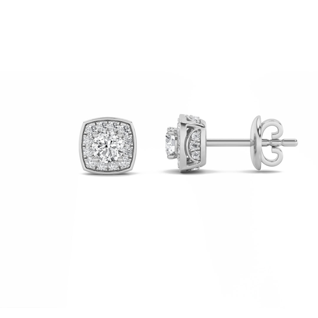 14K White Gold 2ctw Lab Diamond Stud Earrings