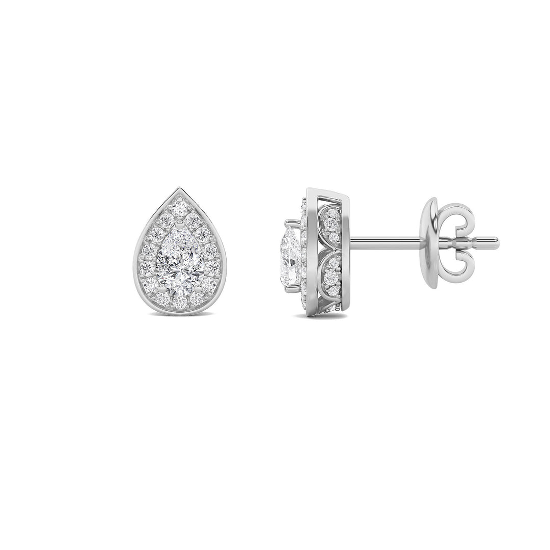 14K White Gold 2.1ctw Pear Lab Diamond Earrings