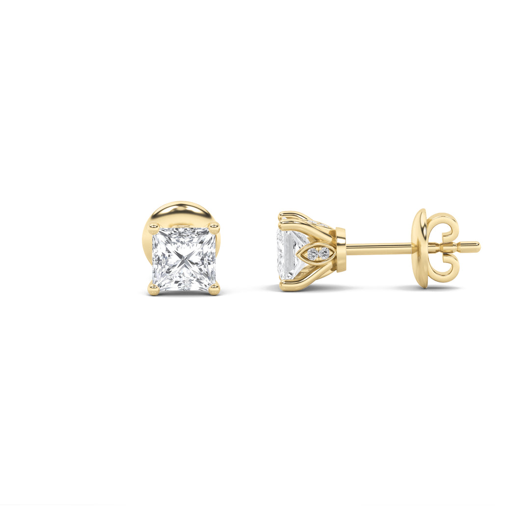 14K Yellow Gold 3ctw Lab Diamond Stud Earrings