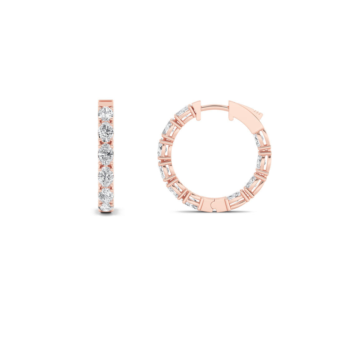 14K Rose Gold 3.9ctw F VVS+ Lab Diamond Stud Earrings
