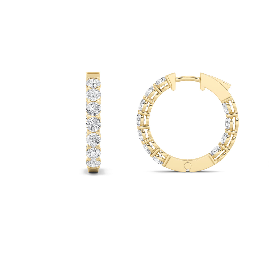 14K Yellow Gold 4ctw Lab Diamond Stud Earrings