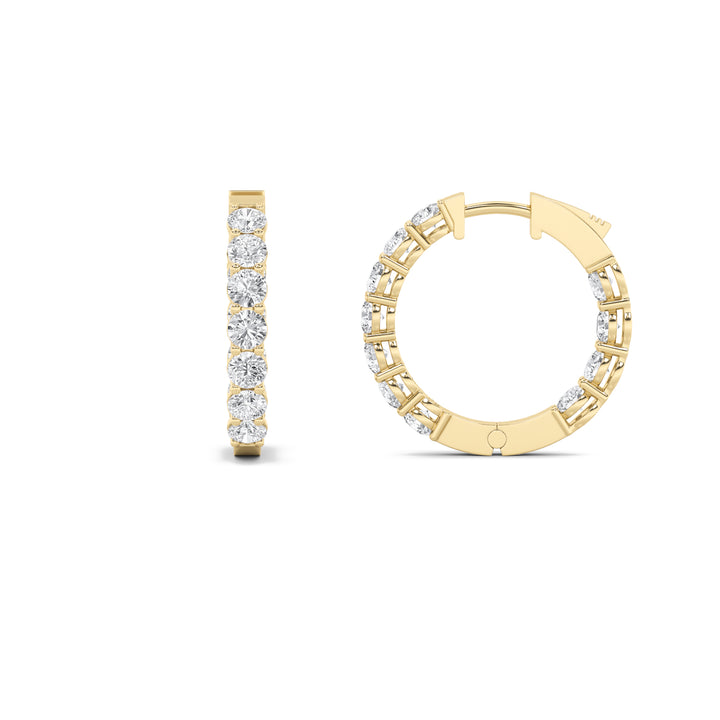 14K Yellow Gold 4ctw Lab Diamond Stud Earrings