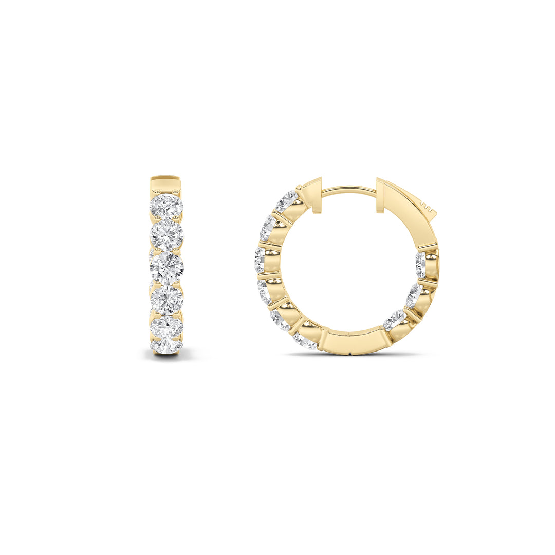 14K Yellow Gold 3ctw Lab Diamond Stud Earrings