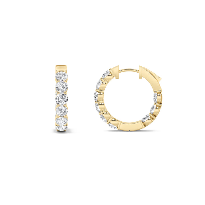 14K Yellow Gold 5ctw Lab Diamond Stud Earrings