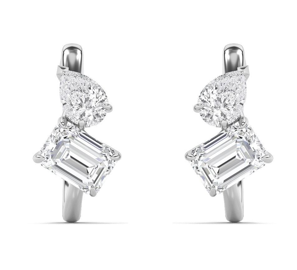 14K White Gold 3ctw Lab Diamond Stud Earrings
