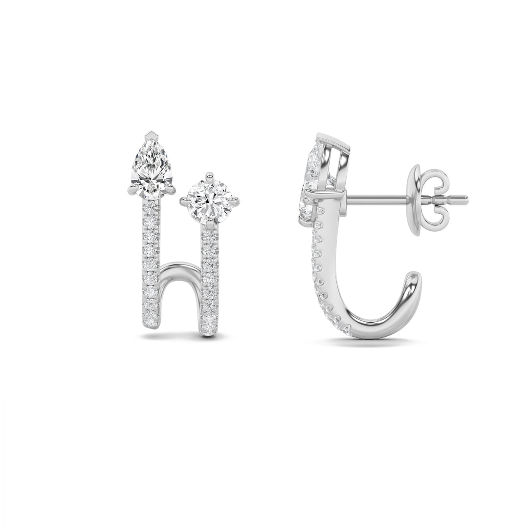 14K White Gold 2.5ctw Lab Diamond Earrings F/VVS+