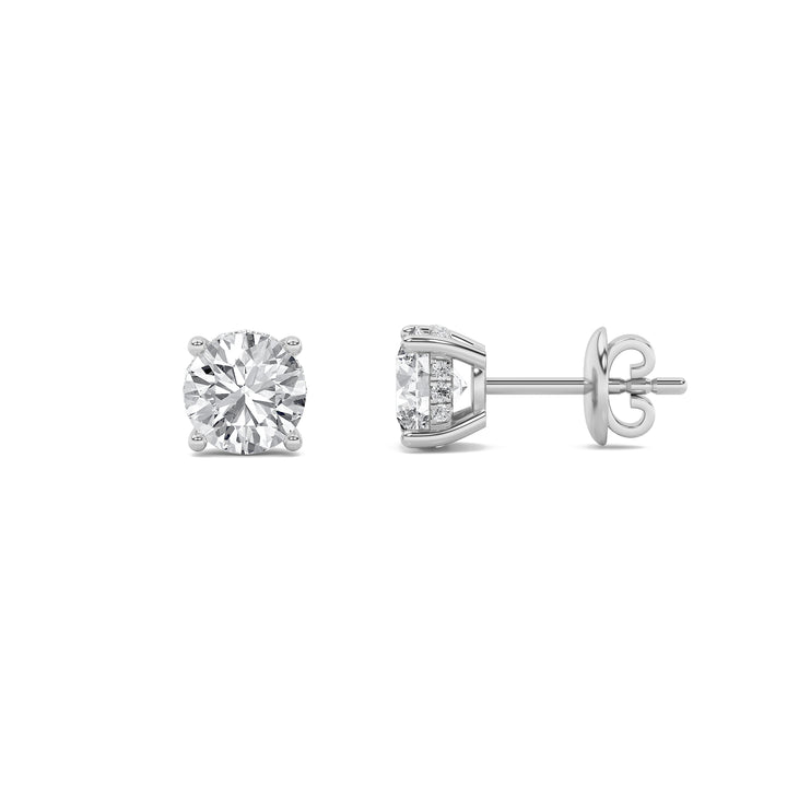 14K White Gold 5ctw F+ VS+ Lab Diamond Stud Earrings