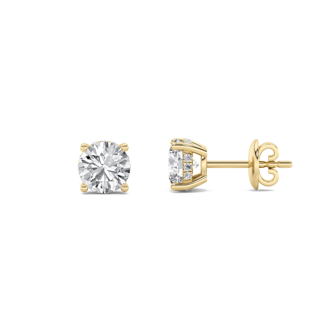14K Yellow Gold 1ctw Lab Diamond Stud Earrings