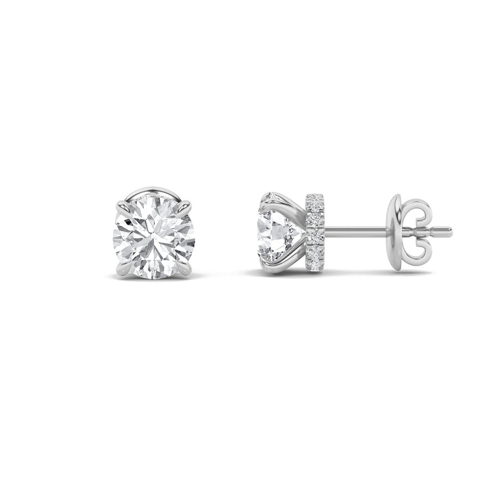 14K White Gold 2ctw F-VVS Lab Diamond Stud Earrings