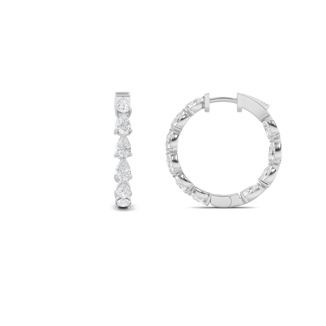 14K White Gold 4ctw Lab Diamond Pav?? Stud Earrings