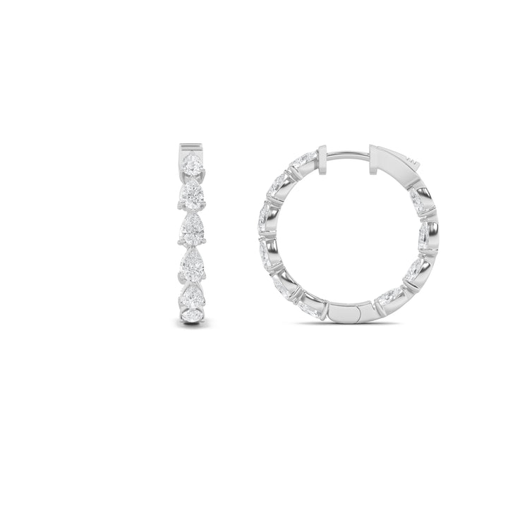 14K White Gold 4ctw Lab Diamond Pav?? Stud Earrings
