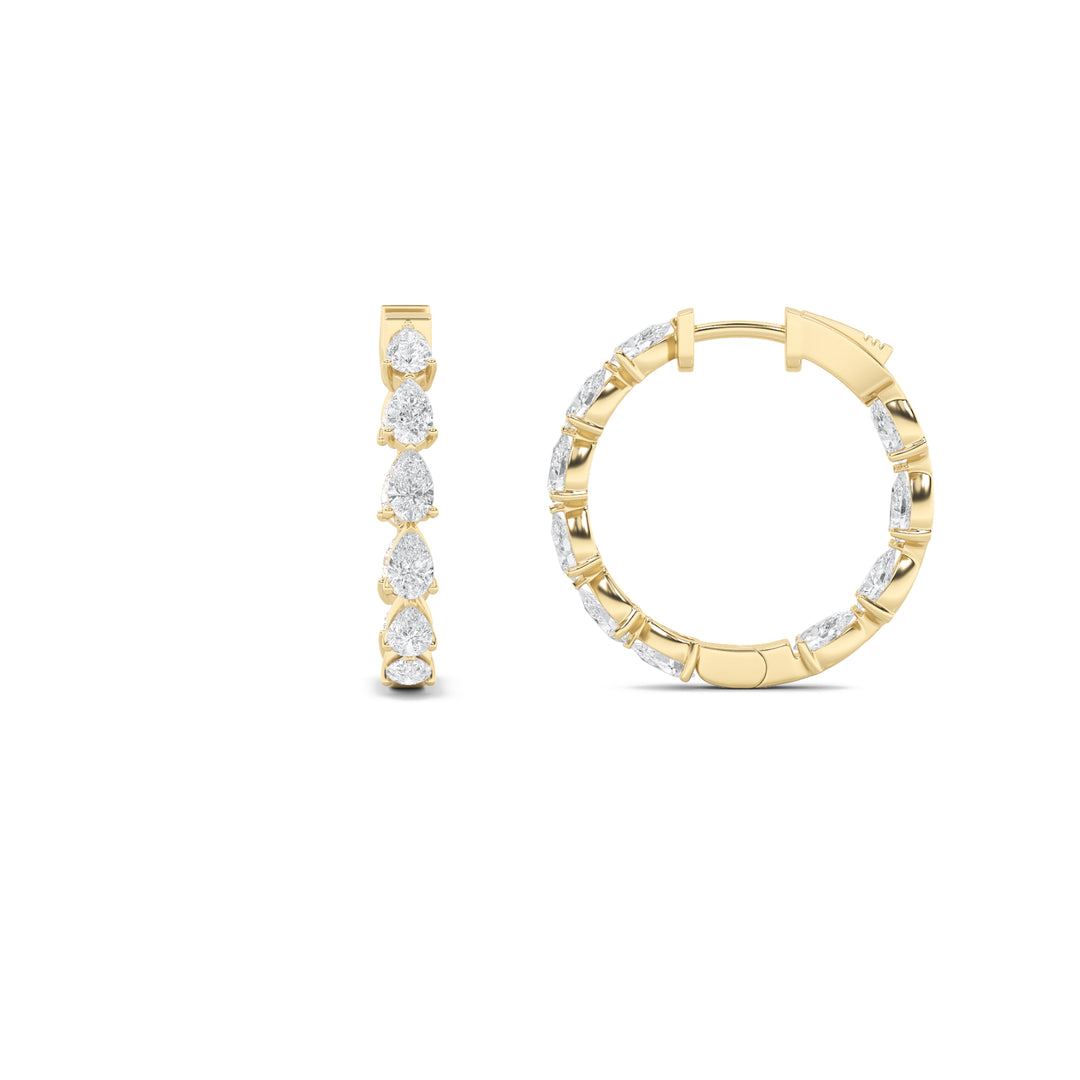 14K Yellow Gold 4ctw Lab Diamond Pave Stud Earrings