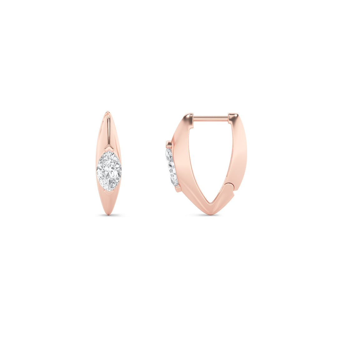14K Rose Gold 1ctw Lab Diamond Marquise Stud Earrings