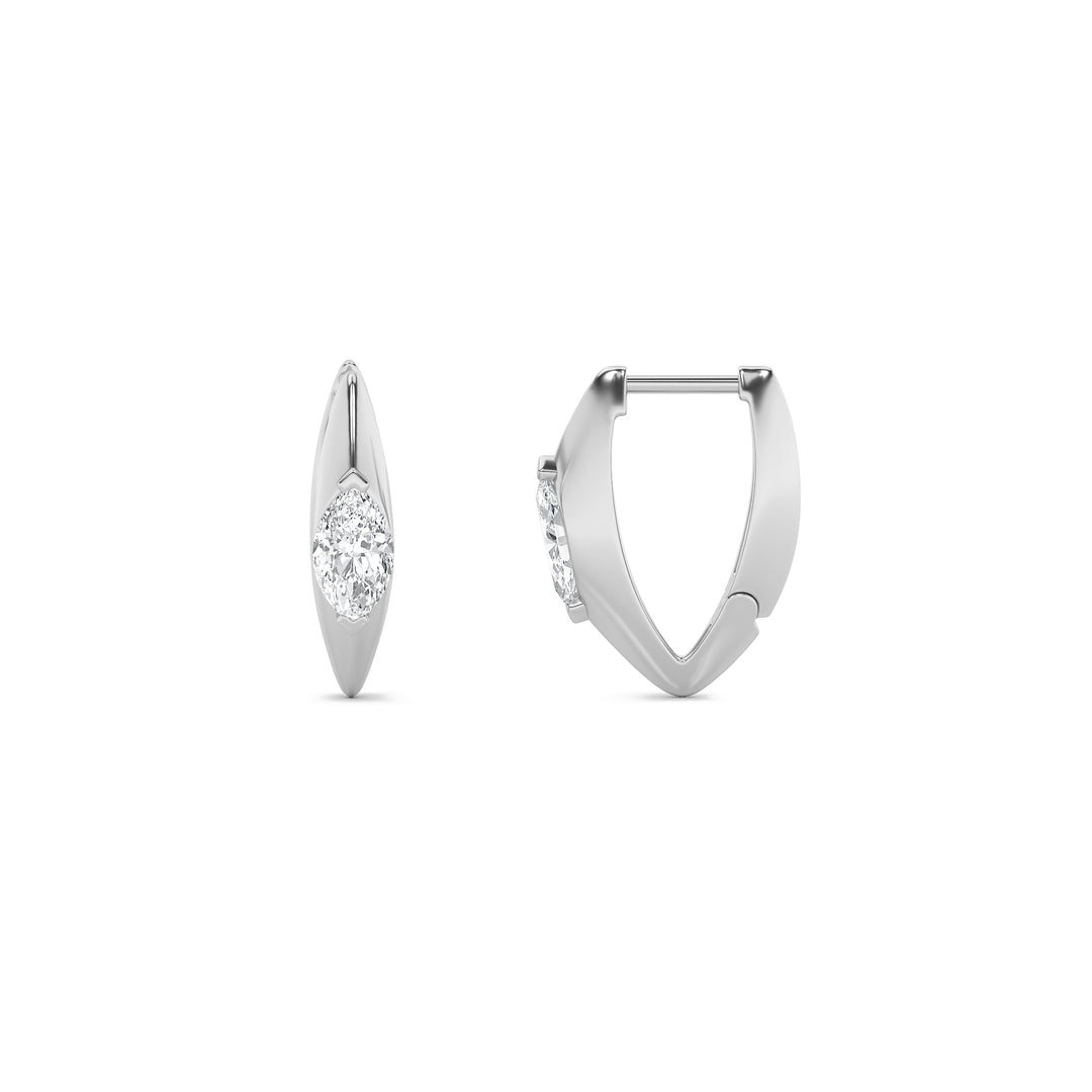 14K White Gold 1ctw Lab Diamond Marquise Stud Earrings