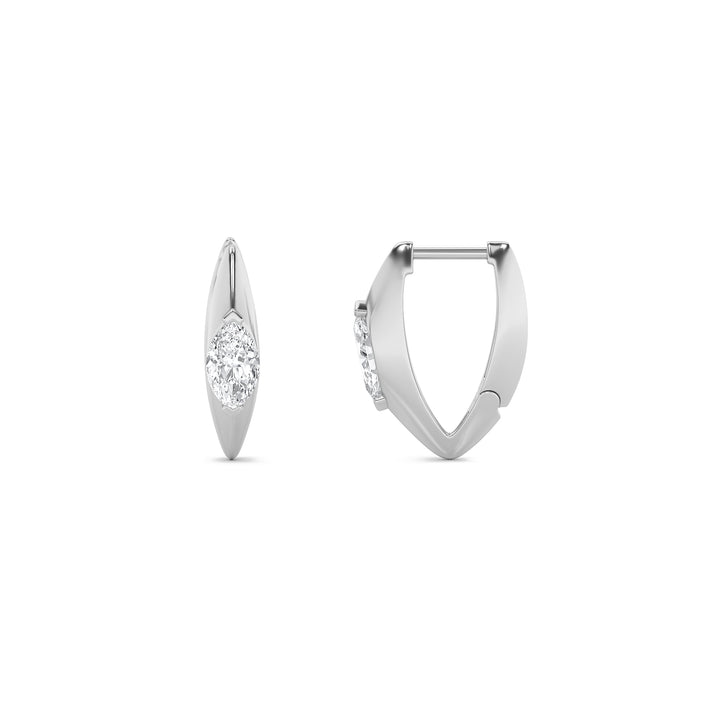 14K White Gold 1ctw Lab Diamond Marquise Stud Earrings