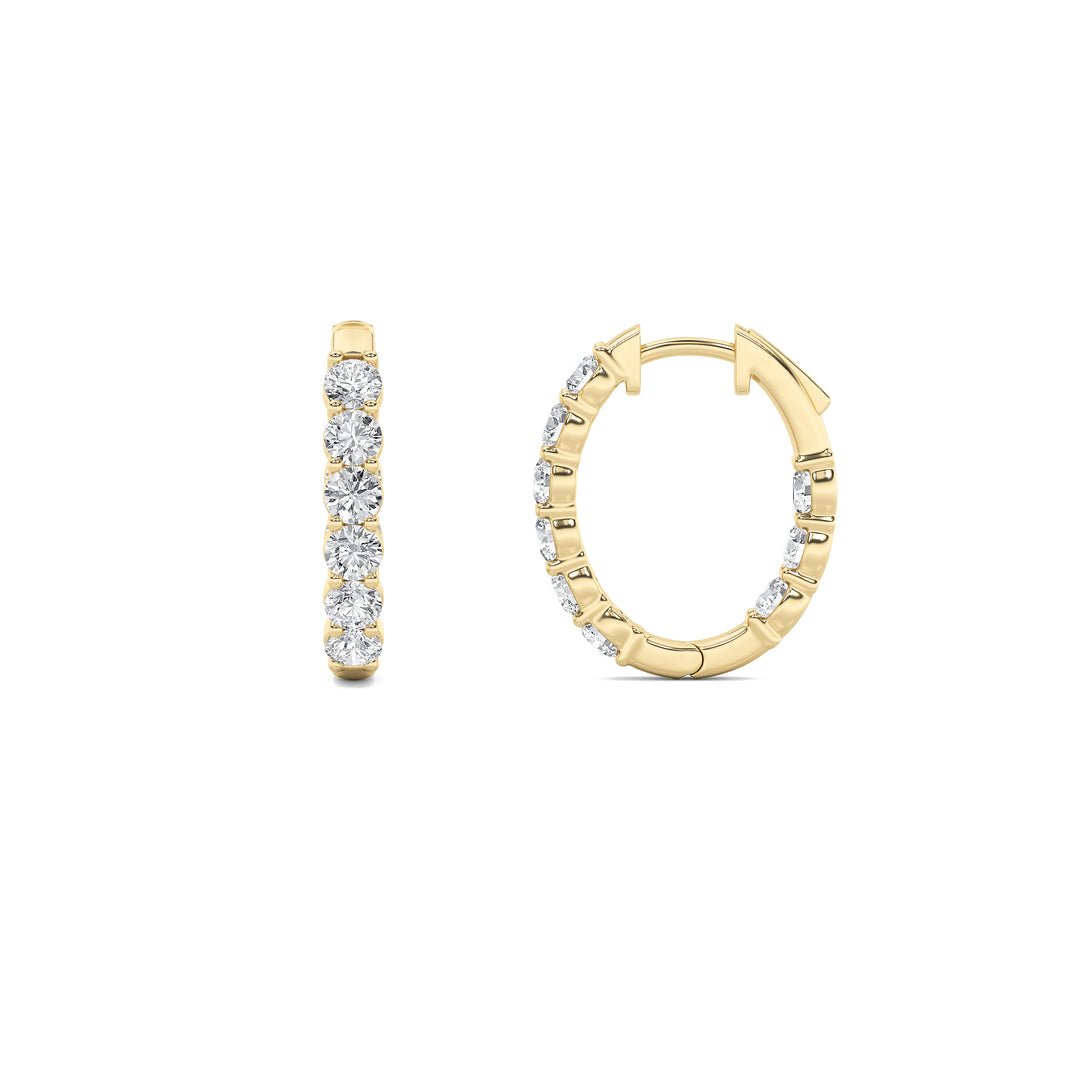 14K Yellow Gold 7ctw Lab Diamond Earrings F+ VS+