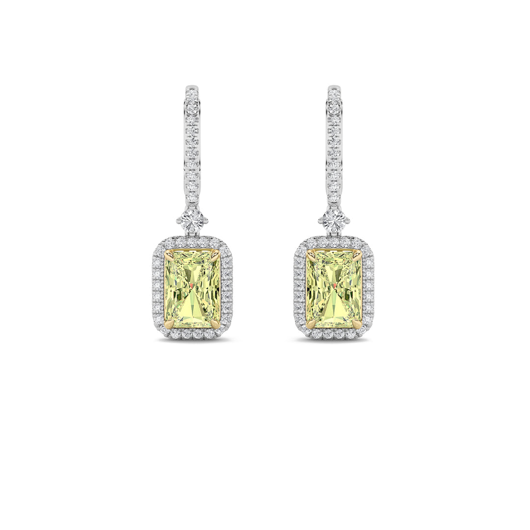 14K WY Lab Diamond Radiant Stud Earrings 4.8ctw