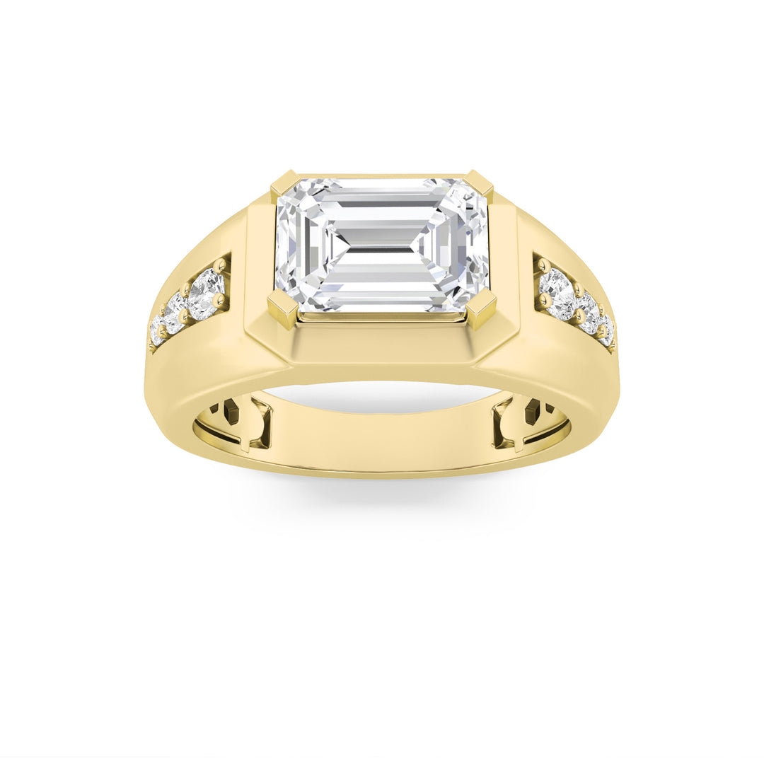 14KY Lab Diamond Mens Channel Ring 3.5ct