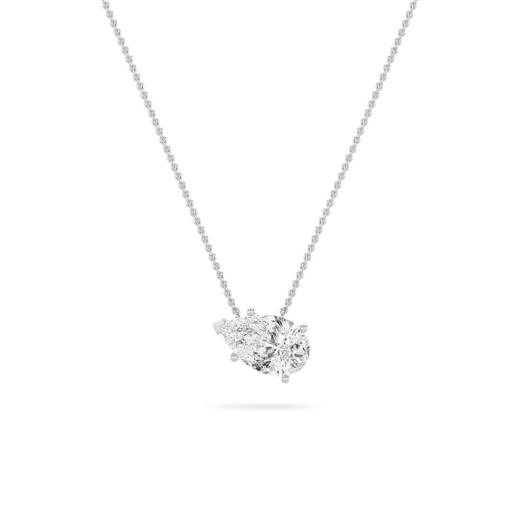 14K White Gold Lab Diamond Solitaire Pendant 2.9ct