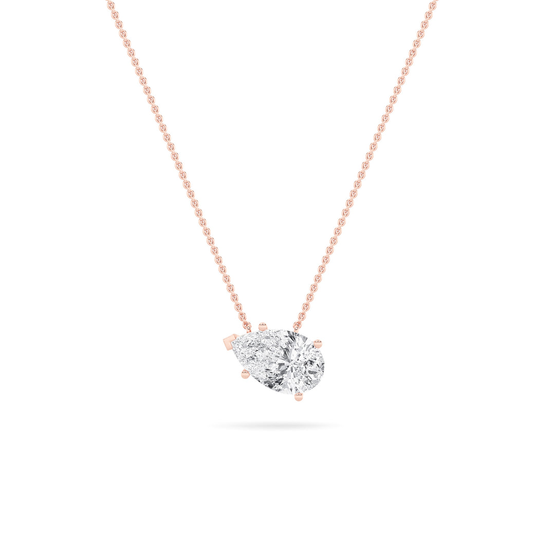 18KR 2ct Lab Diamond Solitaire Pendant Necklace