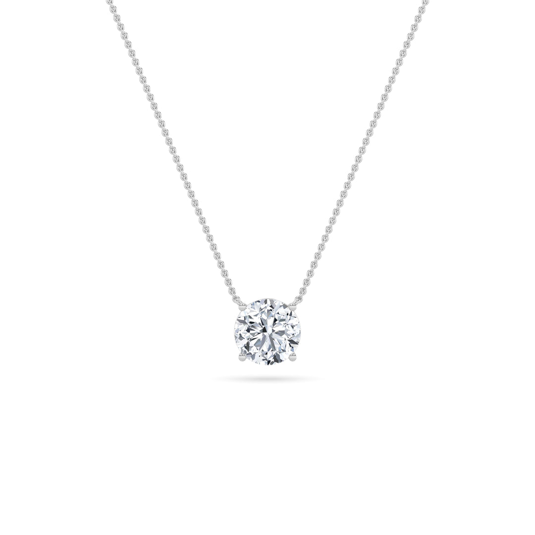 14KW 1.5ct Lab Diamond Solitaire Pendant Necklace