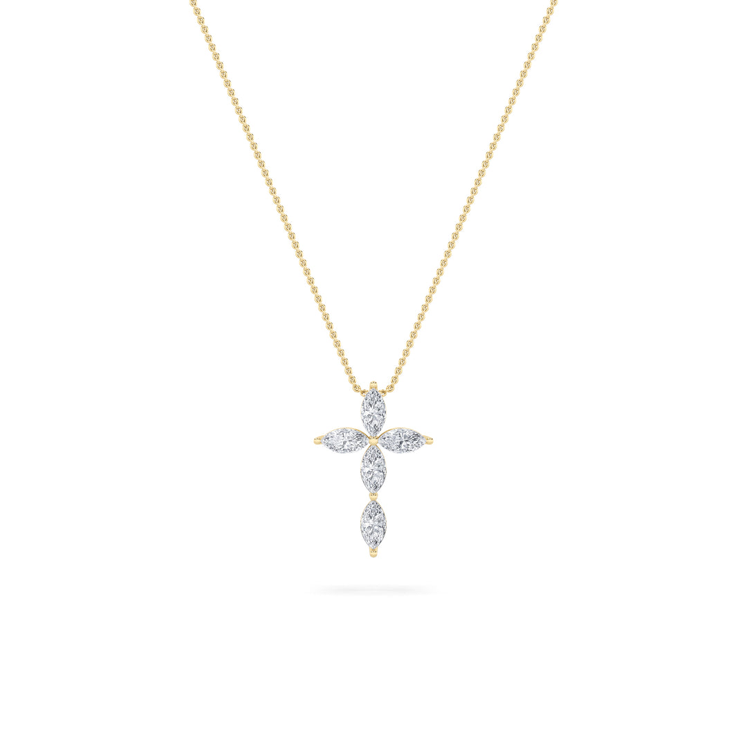 14K Yellow Gold Lab Diamond Religious Pendant 1.5ctw