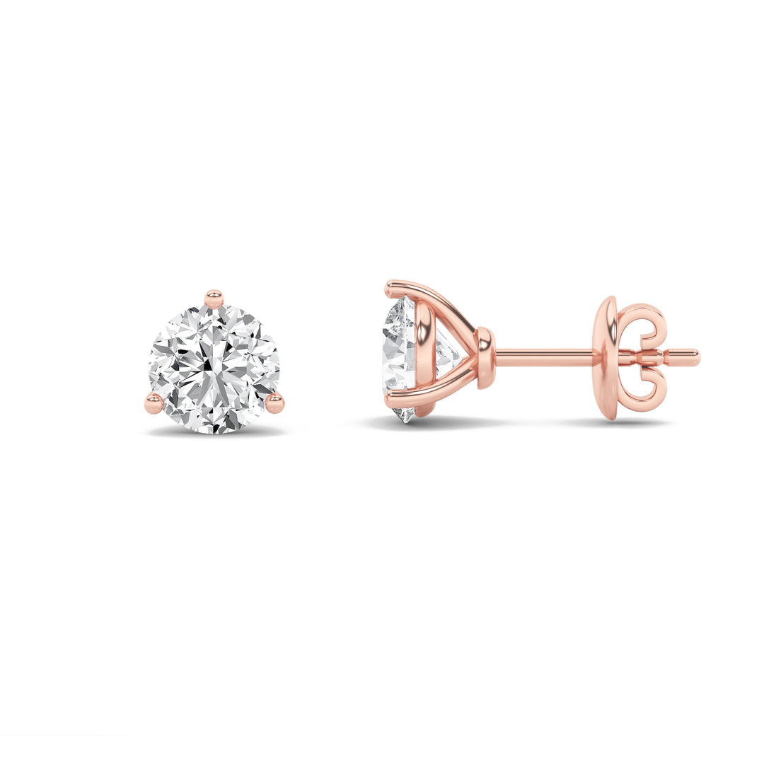 14K Rose Gold 6ctw Lab Diamond Stud Earrings F+VS+
