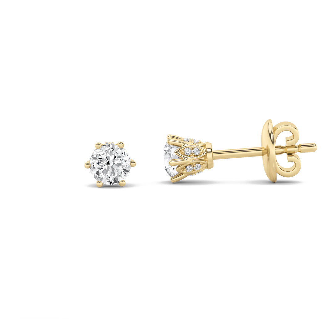 14KY 2ct Lab Diamond Stud Earrings F+VS+