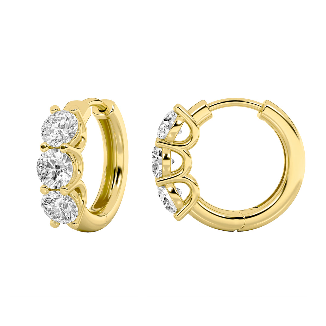 14KY Lab Diamond Huggie Earrings 2ctw F+VS+