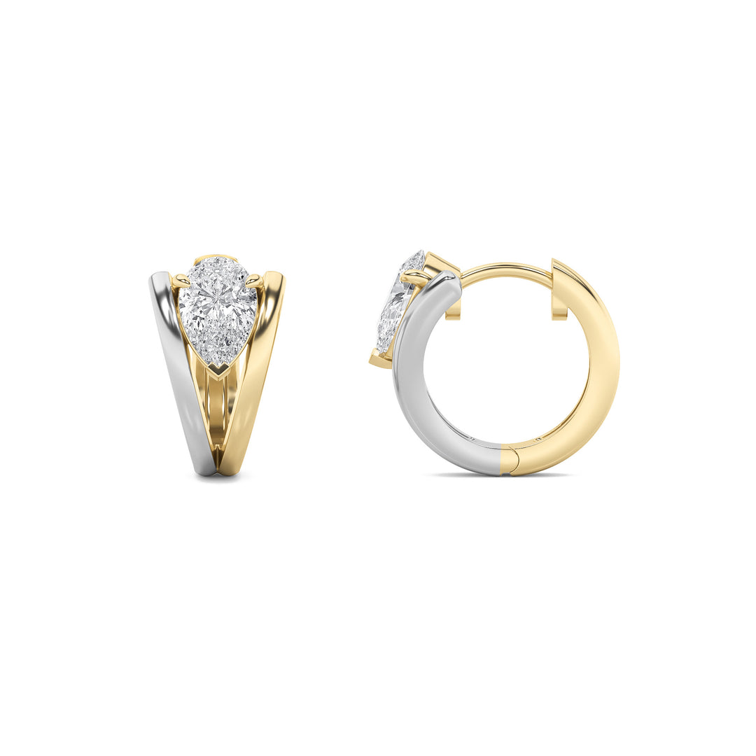 14K WG Lab Diamond Huggie Earrings 1.5ctw F+VS+