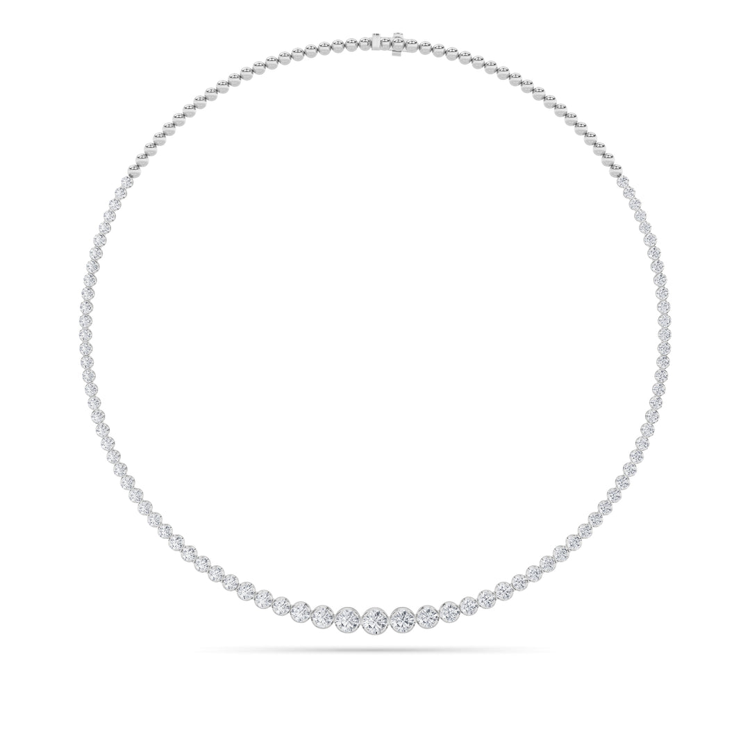 14K White Gold 15.04ct Lab Diamond Tennis Necklace