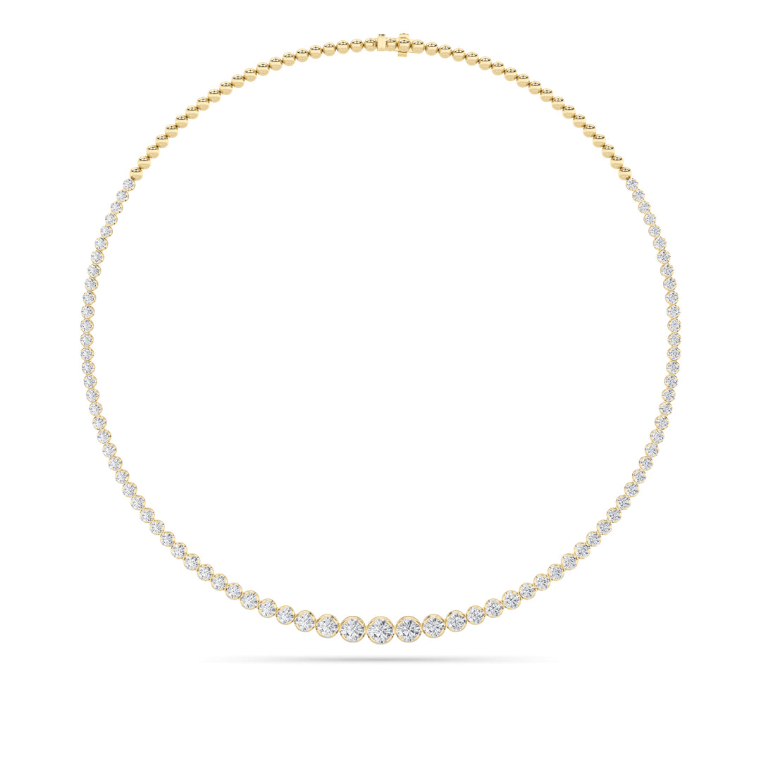 14K Yellow Gold 10ct Lab Diamond Tennis Necklace