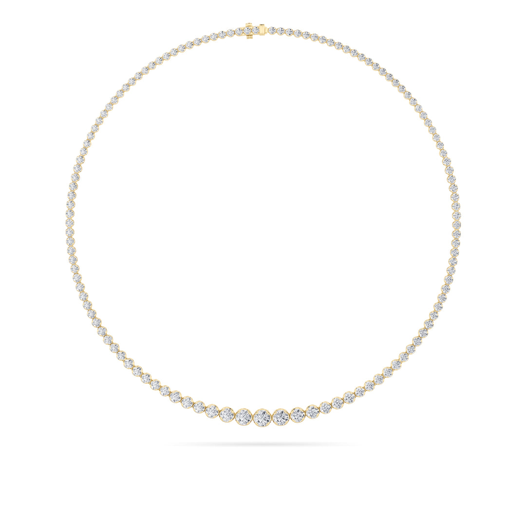 14KY 10ctw Lab Diamond Tennis Necklace F+VS+