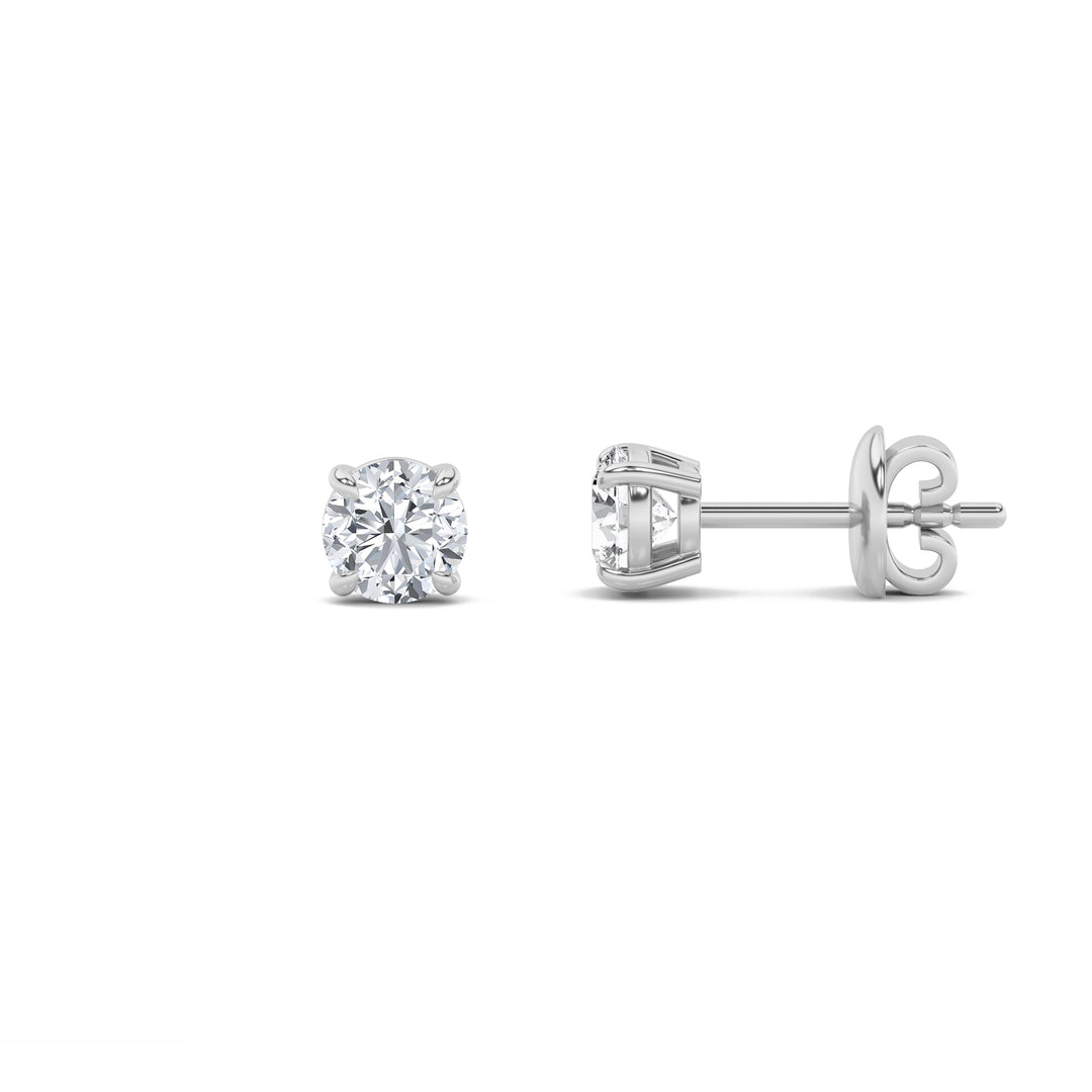 14KW 2.8ct Lab Diamond Stud Earrings F+VS+